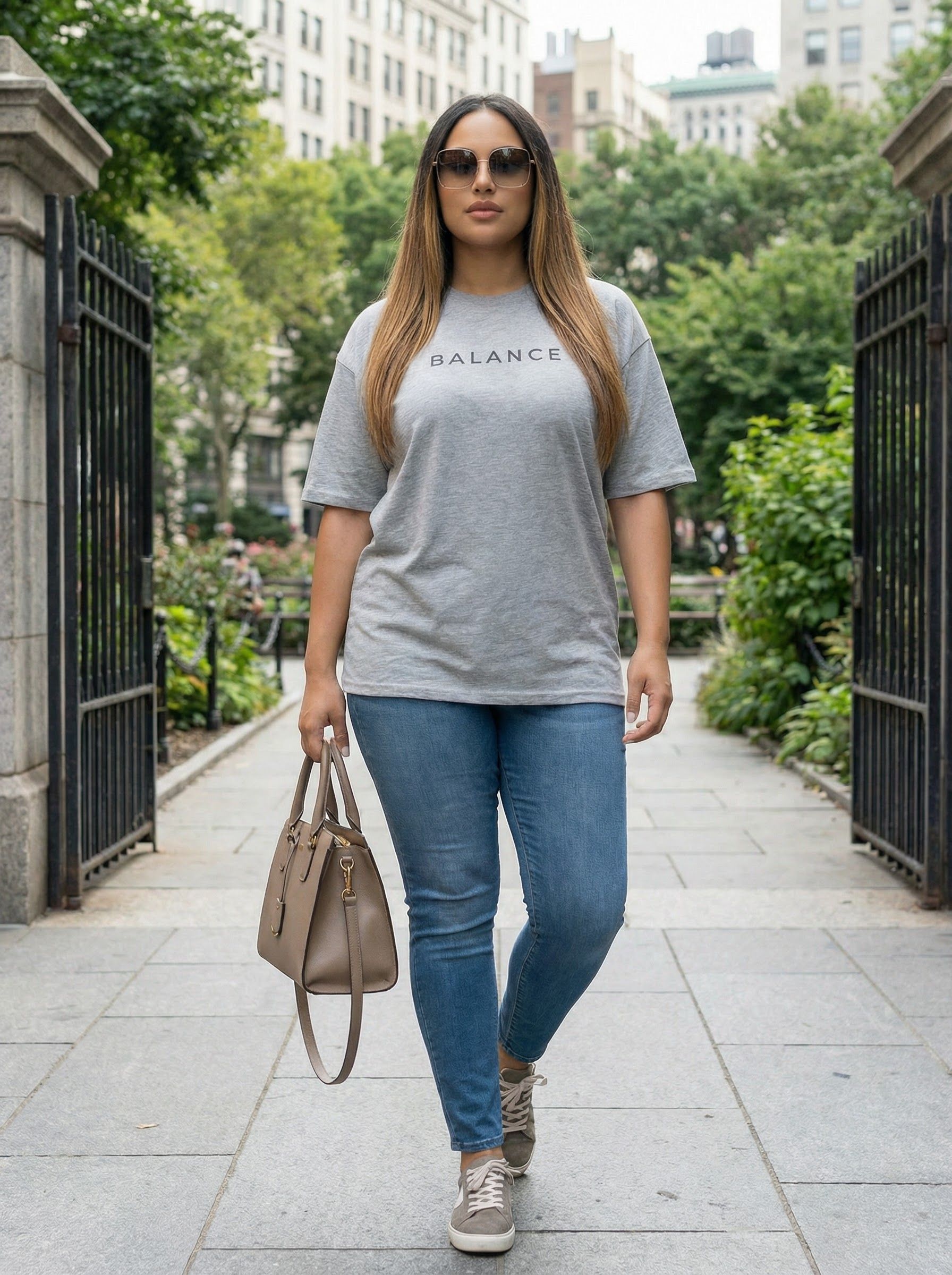 Футболка женская оверсайз MOOD, print BALANCE