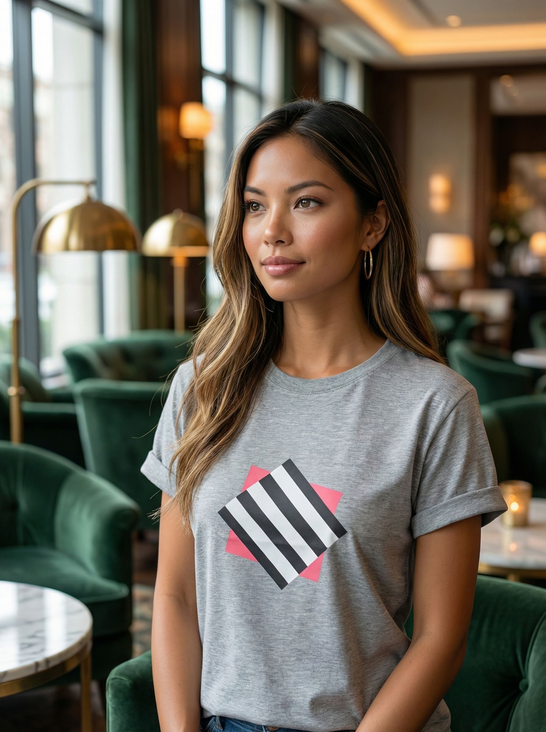 Футболка женская базовая LIME, print CUBE ZEBRA