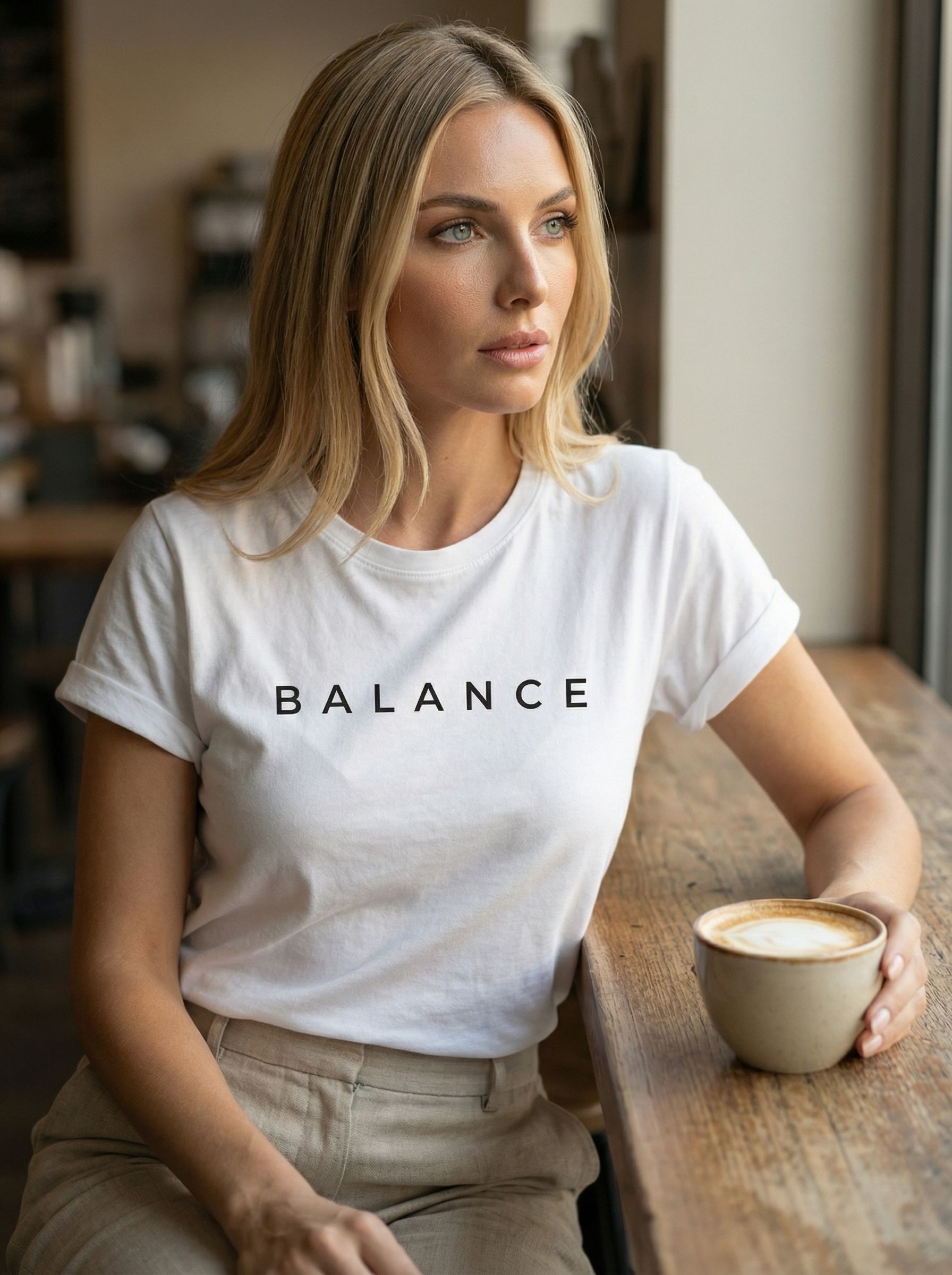 Футболка женская базовая LIME, print BALANCE