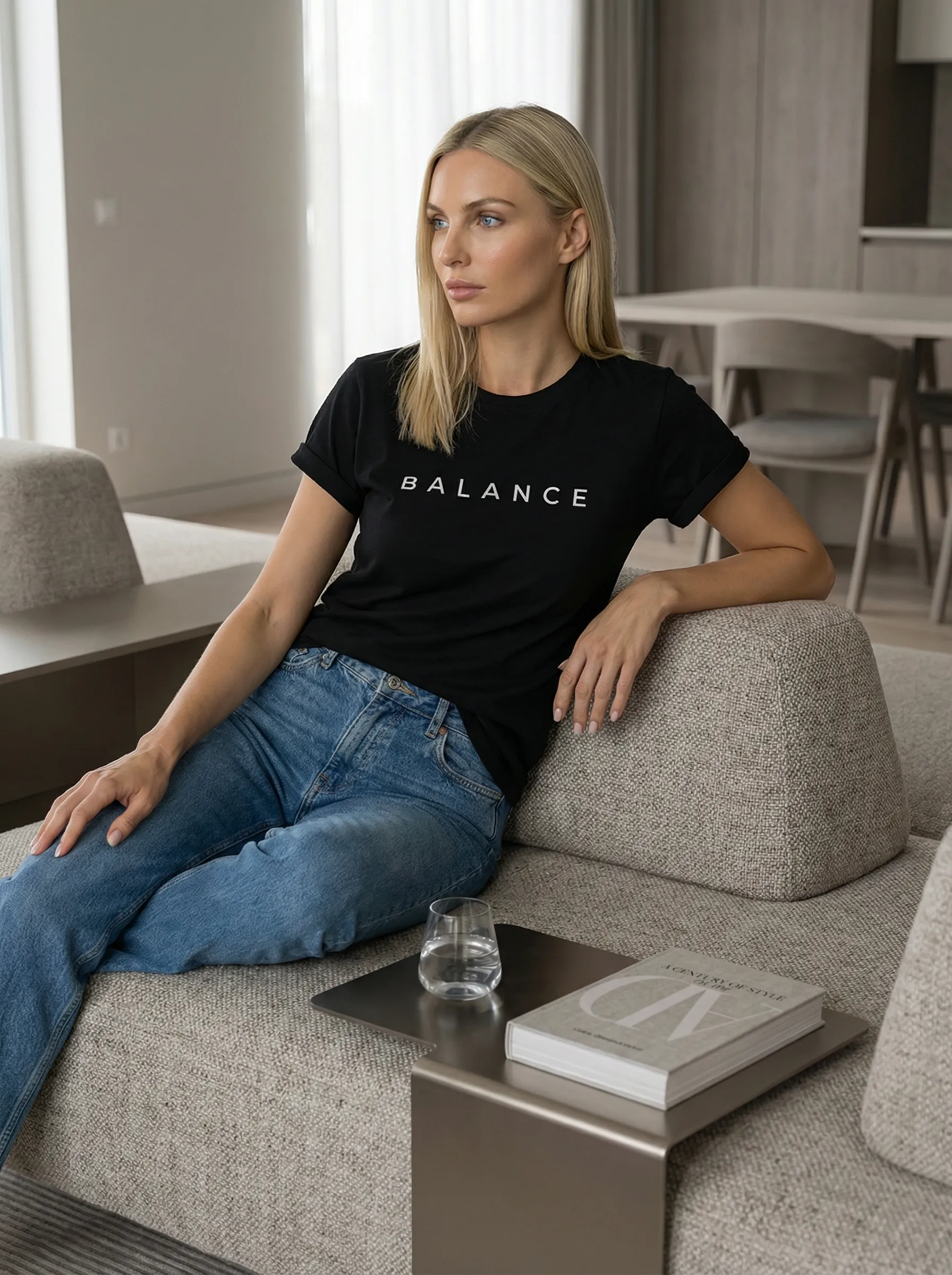 Футболка женская базовая LIME, print BALANCE