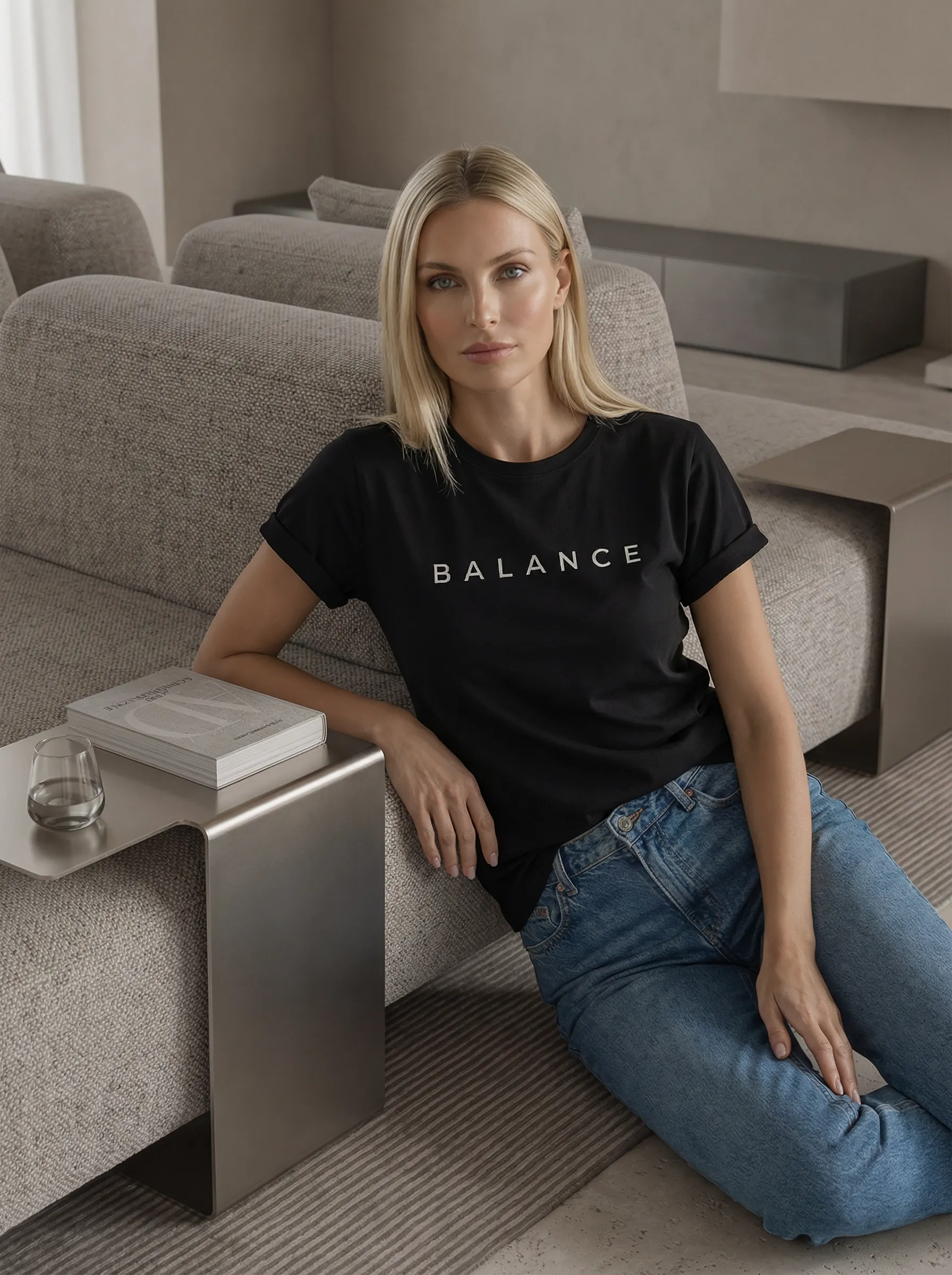 Футболка женская базовая LIME, print BALANCE