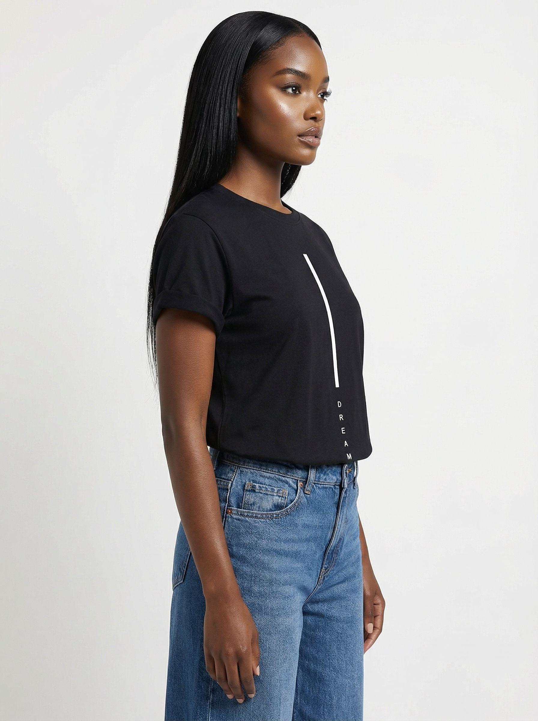 Футболка женская базовая LIME, print DREAM