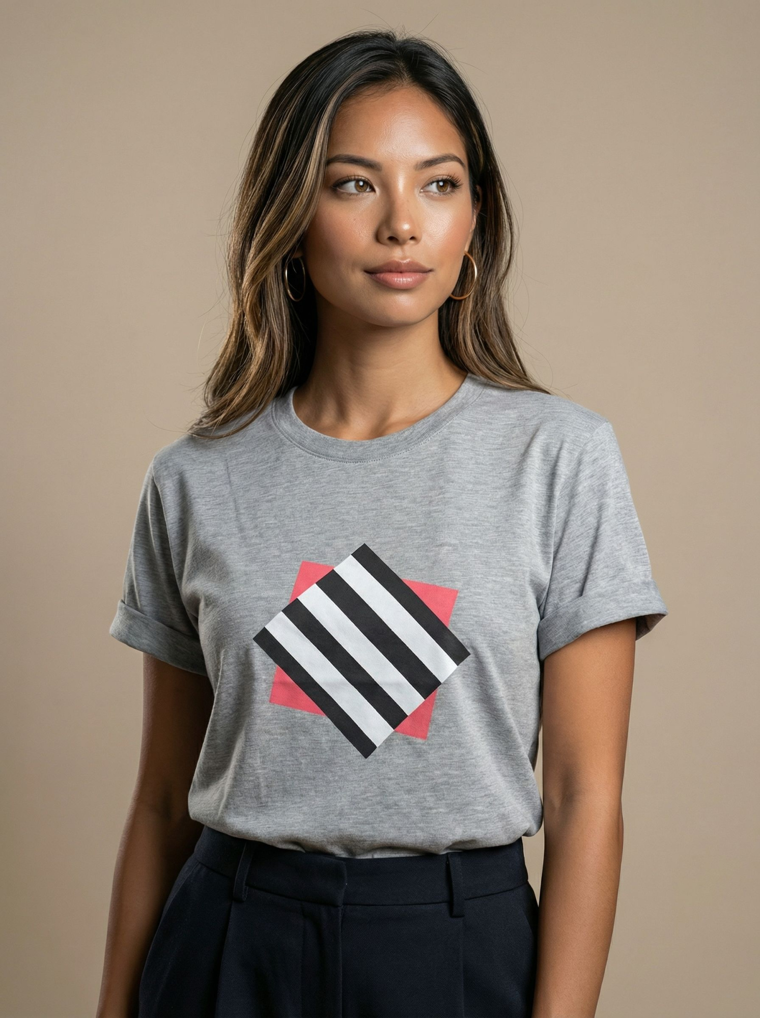 Футболка женская базовая LIME, print CUBE ZEBRA