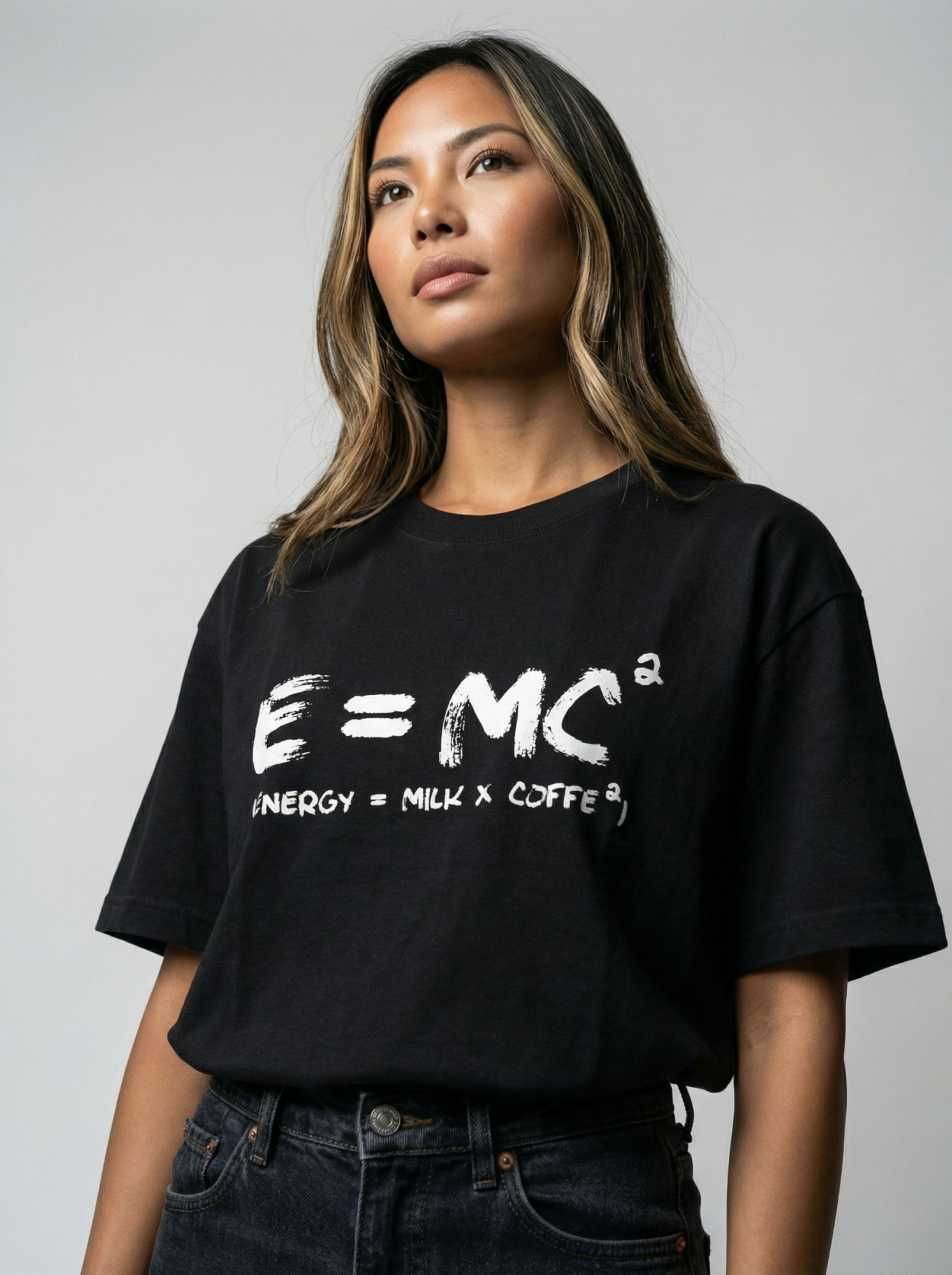 Футболка женская оверсайз MOOD, print E=MS2