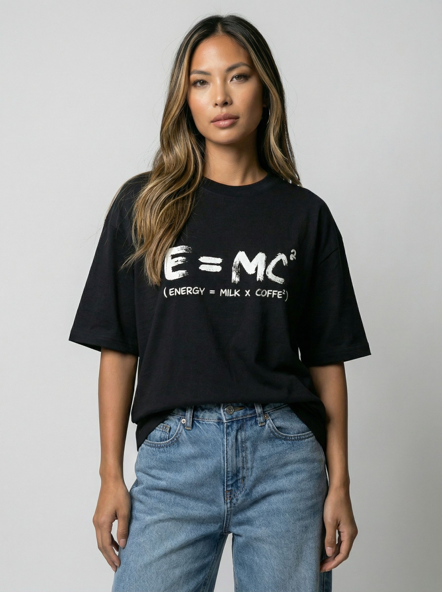 Футболка женская оверсайз MOOD, print E=MS2