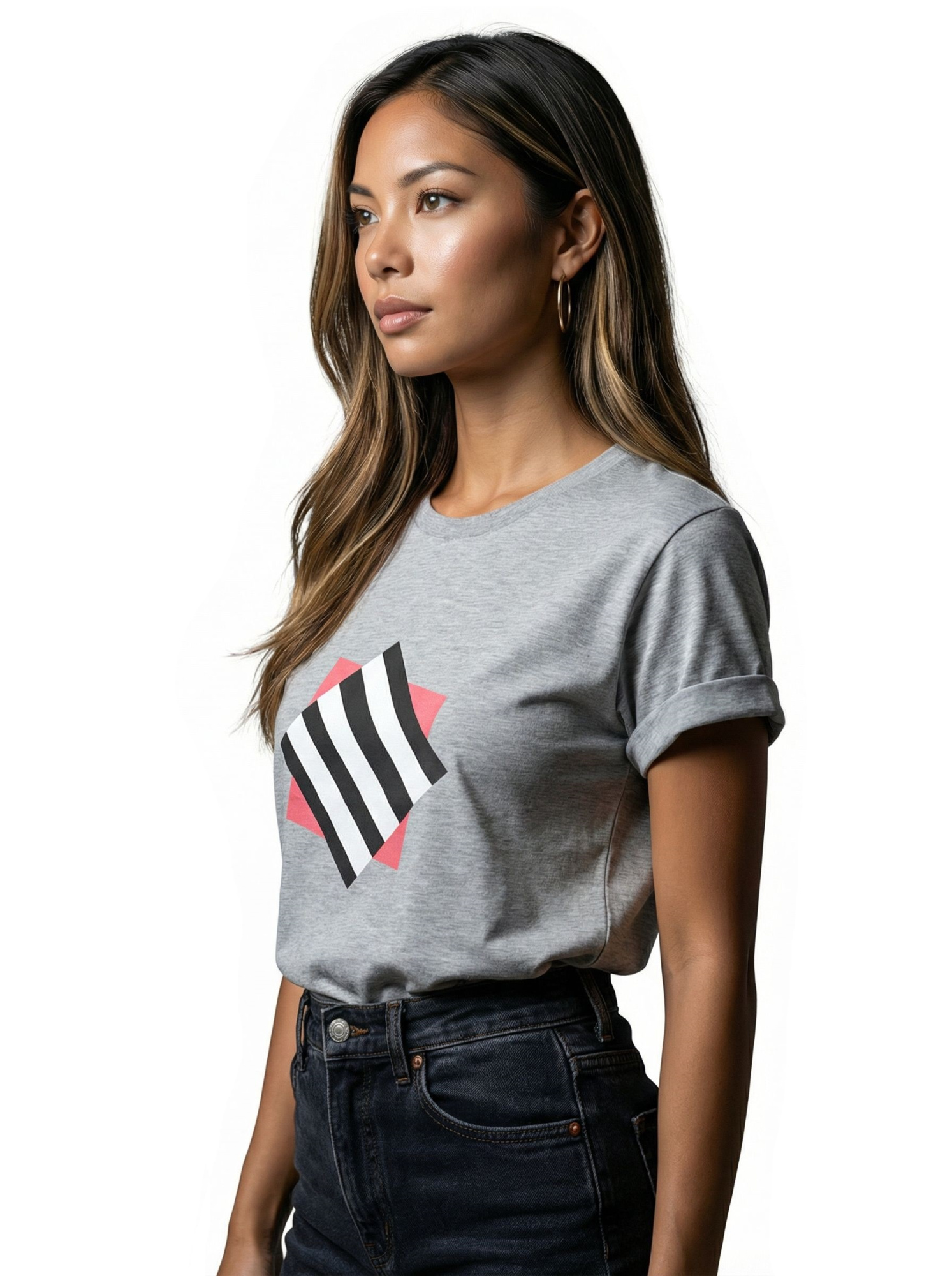 Футболка женская базовая LIME, print CUBE ZEBRA, р. 44-S